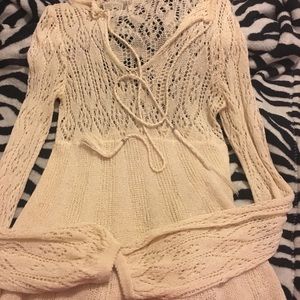 Free people crochet top xs ivory